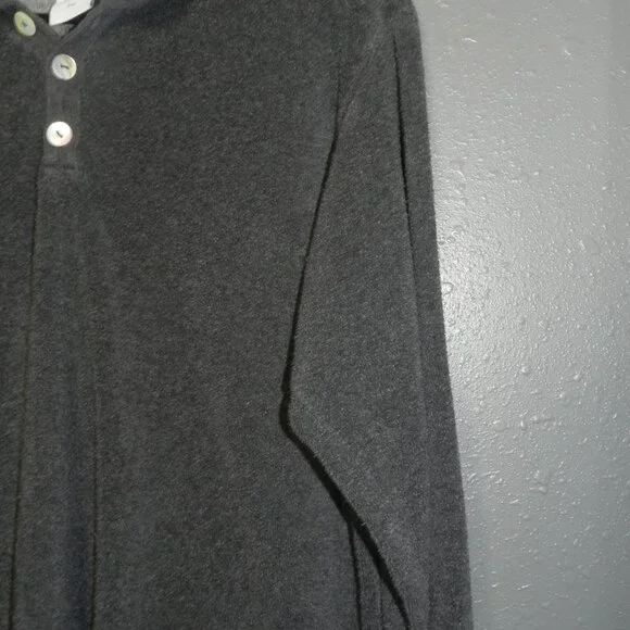 Soft Surroundings Womens Dark Grey Mid Button Fleece Pullover Sweater Size PM - Picture 3 of 8